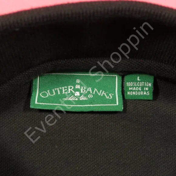 Vintage Ferrari Polo Shirt Mens Large Black F1 Clienti Mesh Cotton Outer Banks - Picture 7 of 7